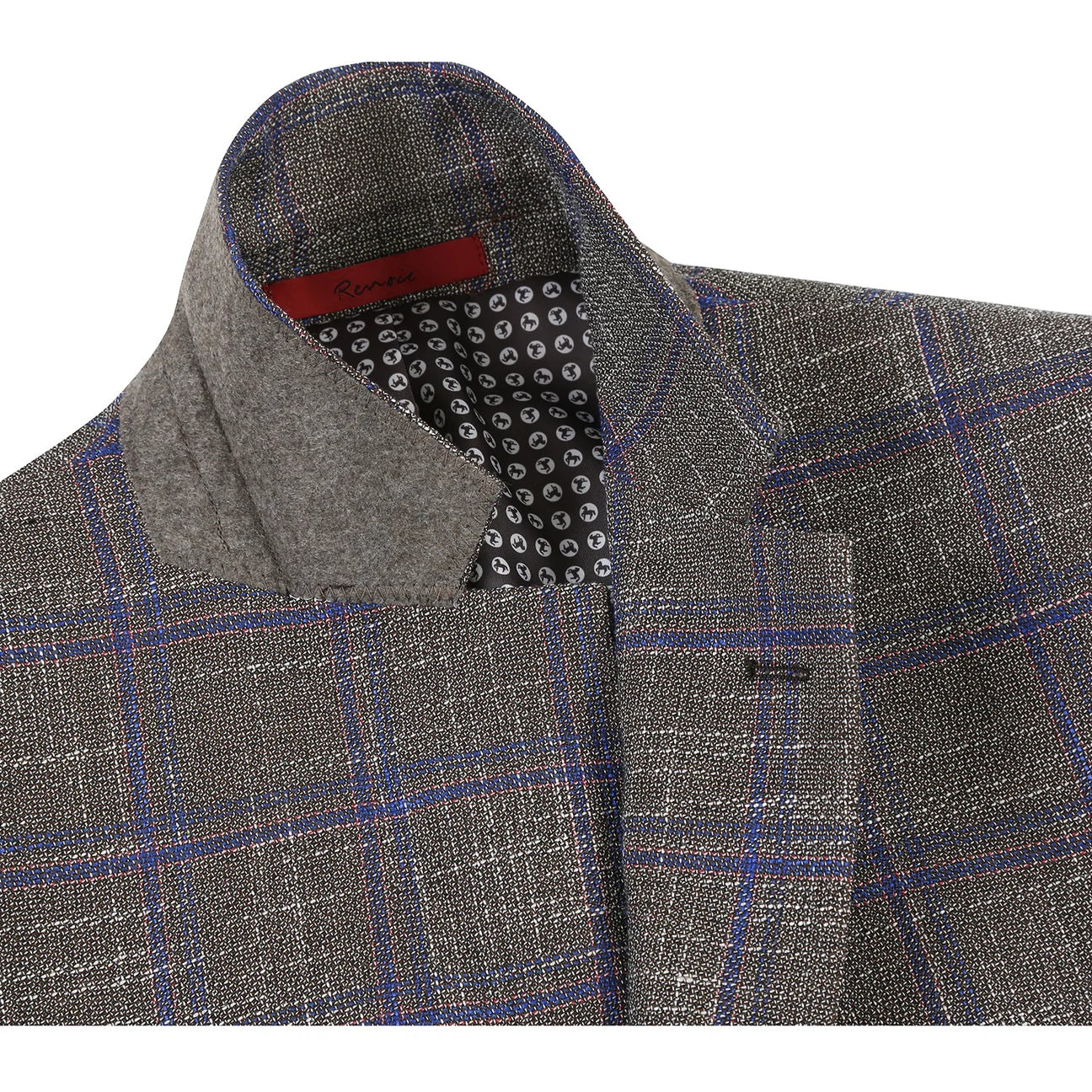 Renoir Brown Windowpane Slim Fit Sport Coat