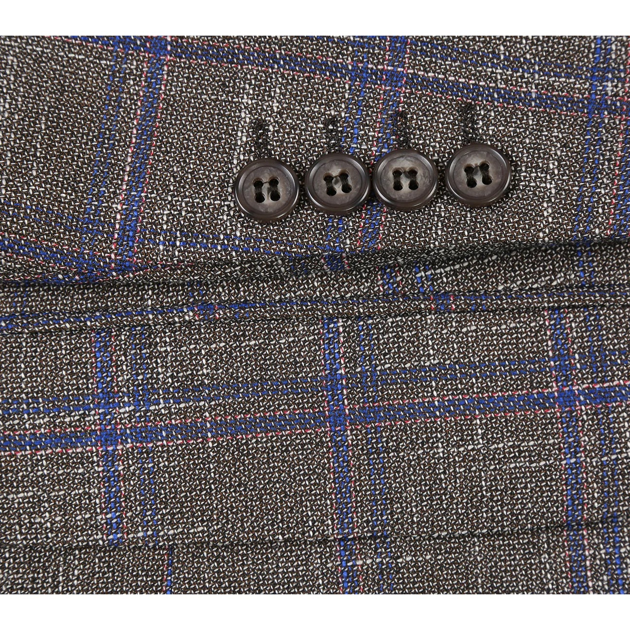 Renoir Brown Windowpane Slim Fit Sport Coat