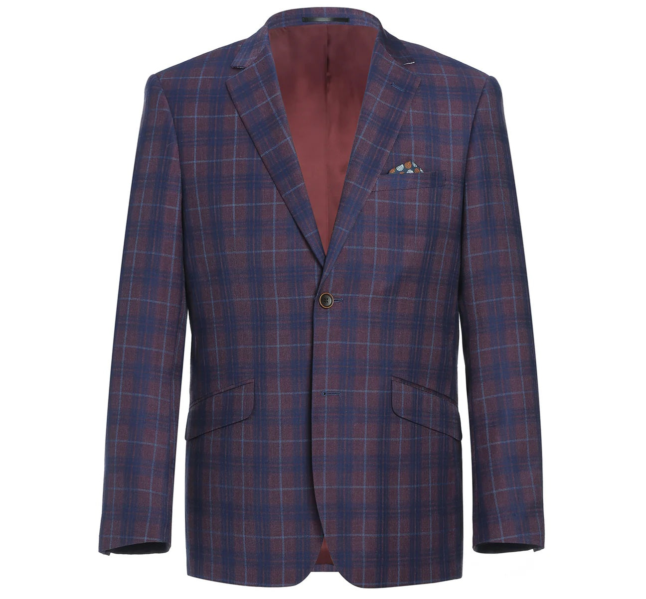 Renoir Plum Plaid Slim Fit Sport Coat