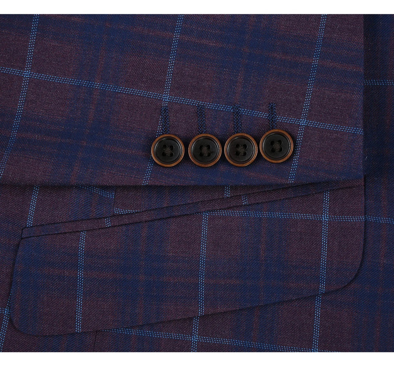 Renoir Plum Plaid Slim Fit Sport Coat