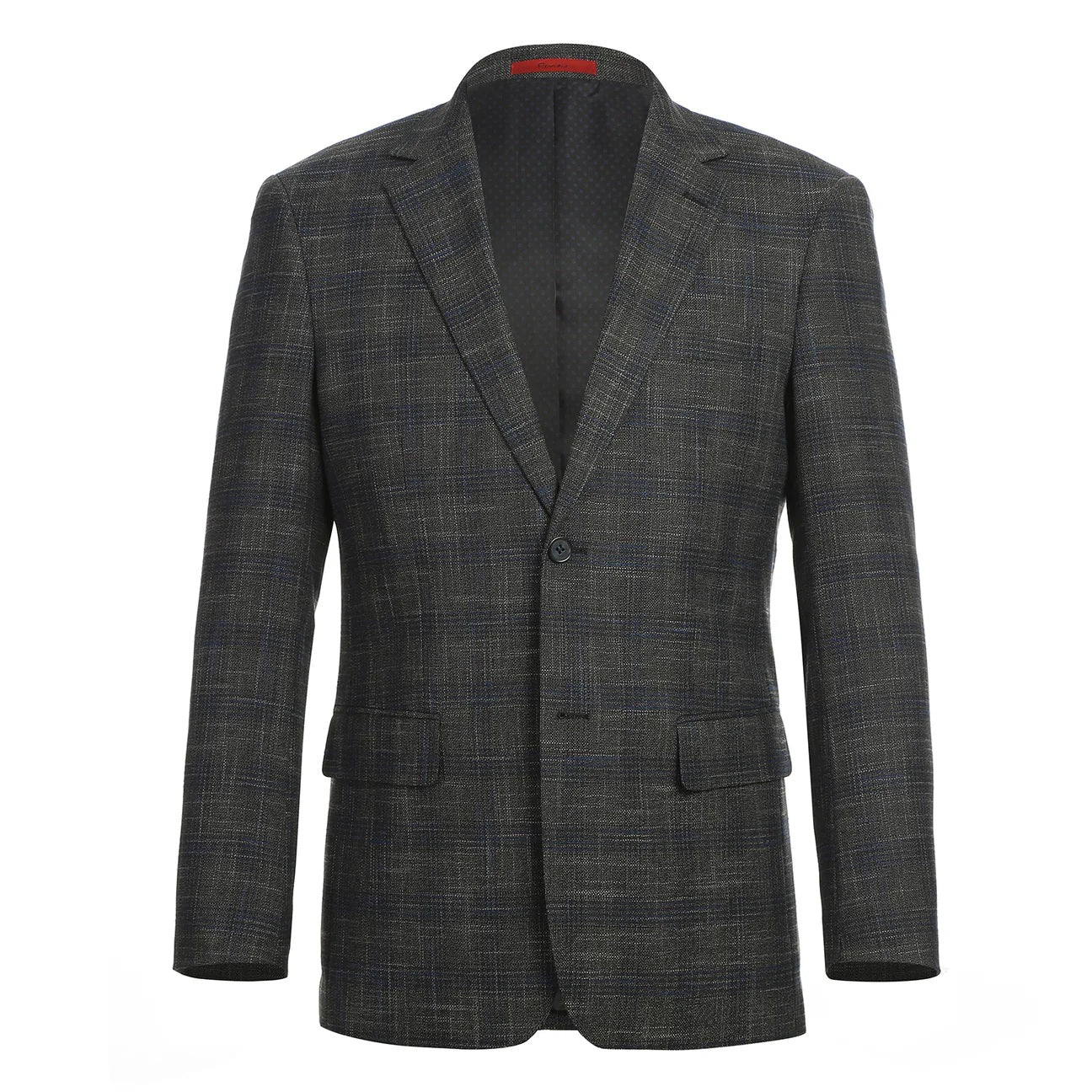Renoir Gray Windowpane Slim Fit Sport Coat