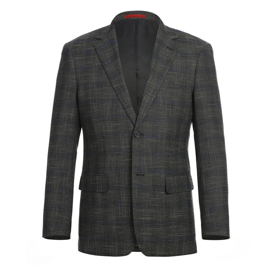 Renoir Gray Windowpane Slim Fit Sport Coat