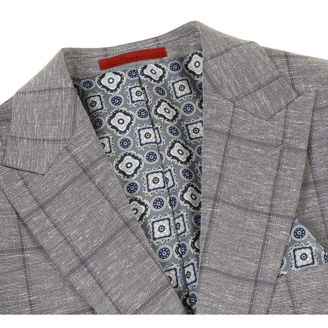 Renoir Gray Windowpane Slim Fit Sport Coat