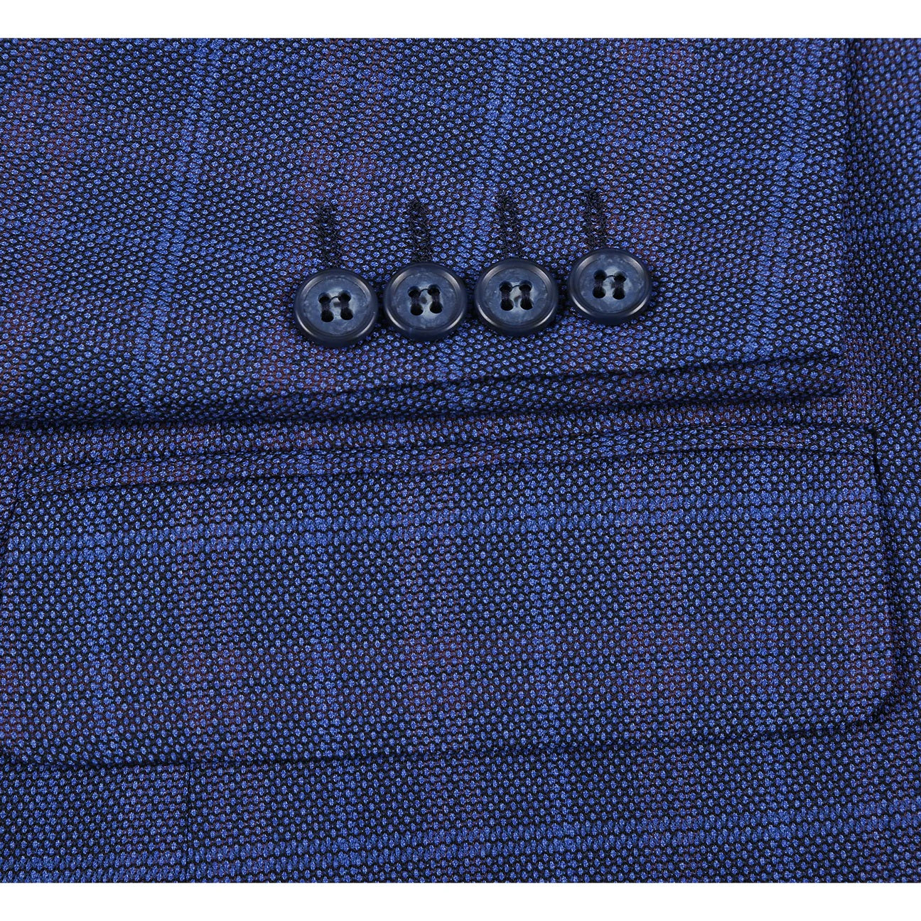 Renoir Blue Windowpane Classic Fit Sport Coat