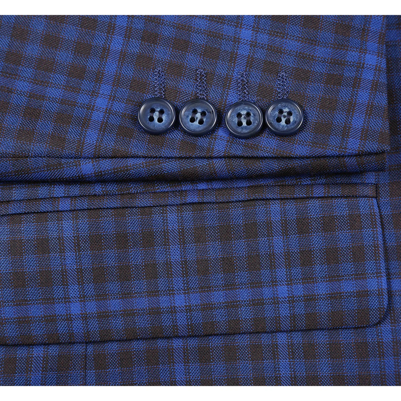 Renoir Blue Plaid Slim Fit Sport Coat