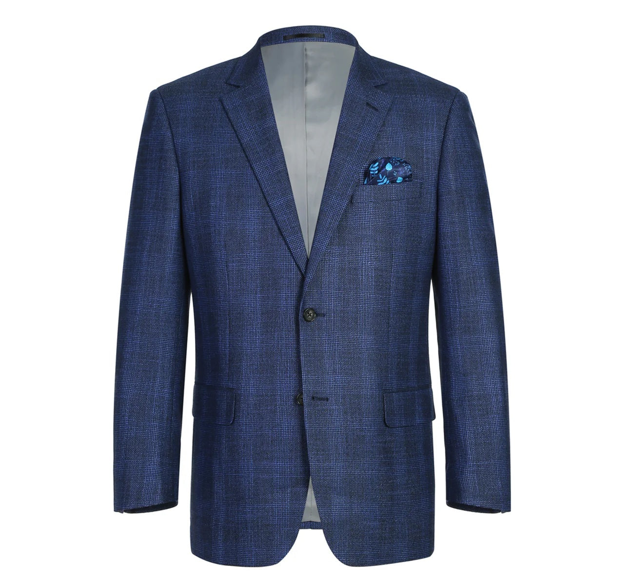 Renoir Navy Plaid Classic Fit Sport Coat