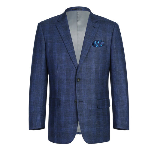 Renoir Navy Plaid Classic Fit Sport Coat
