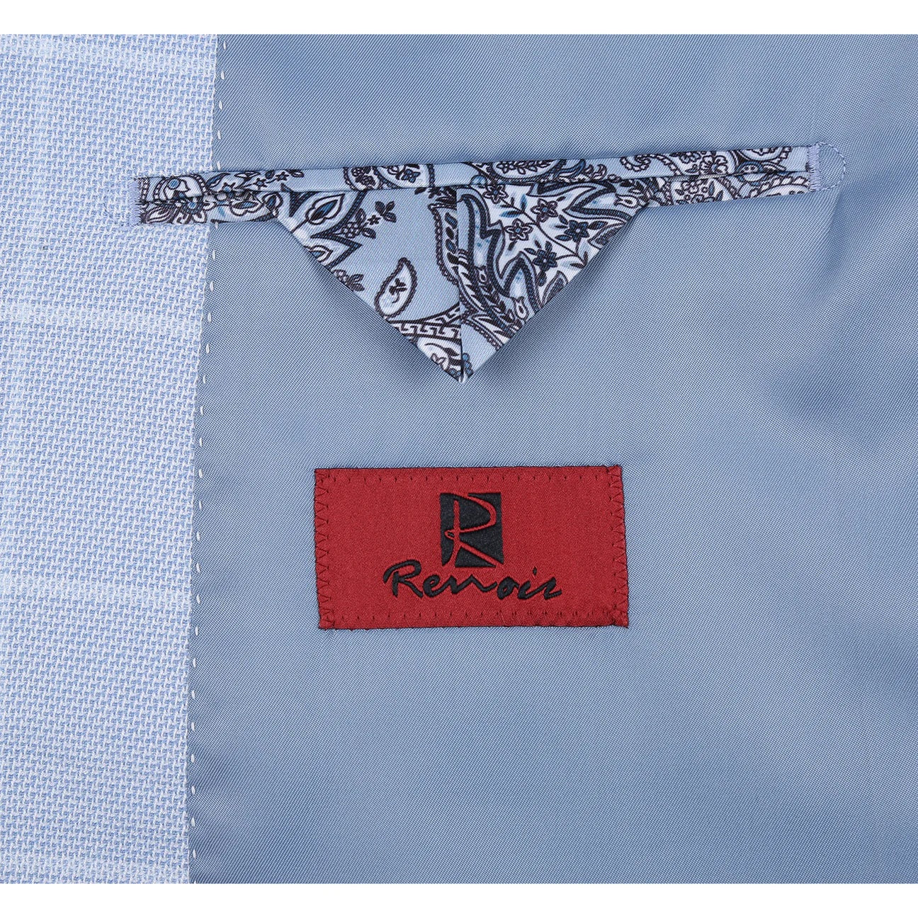Renoir Light Blue Windowpane Classic Fit Sport Coat