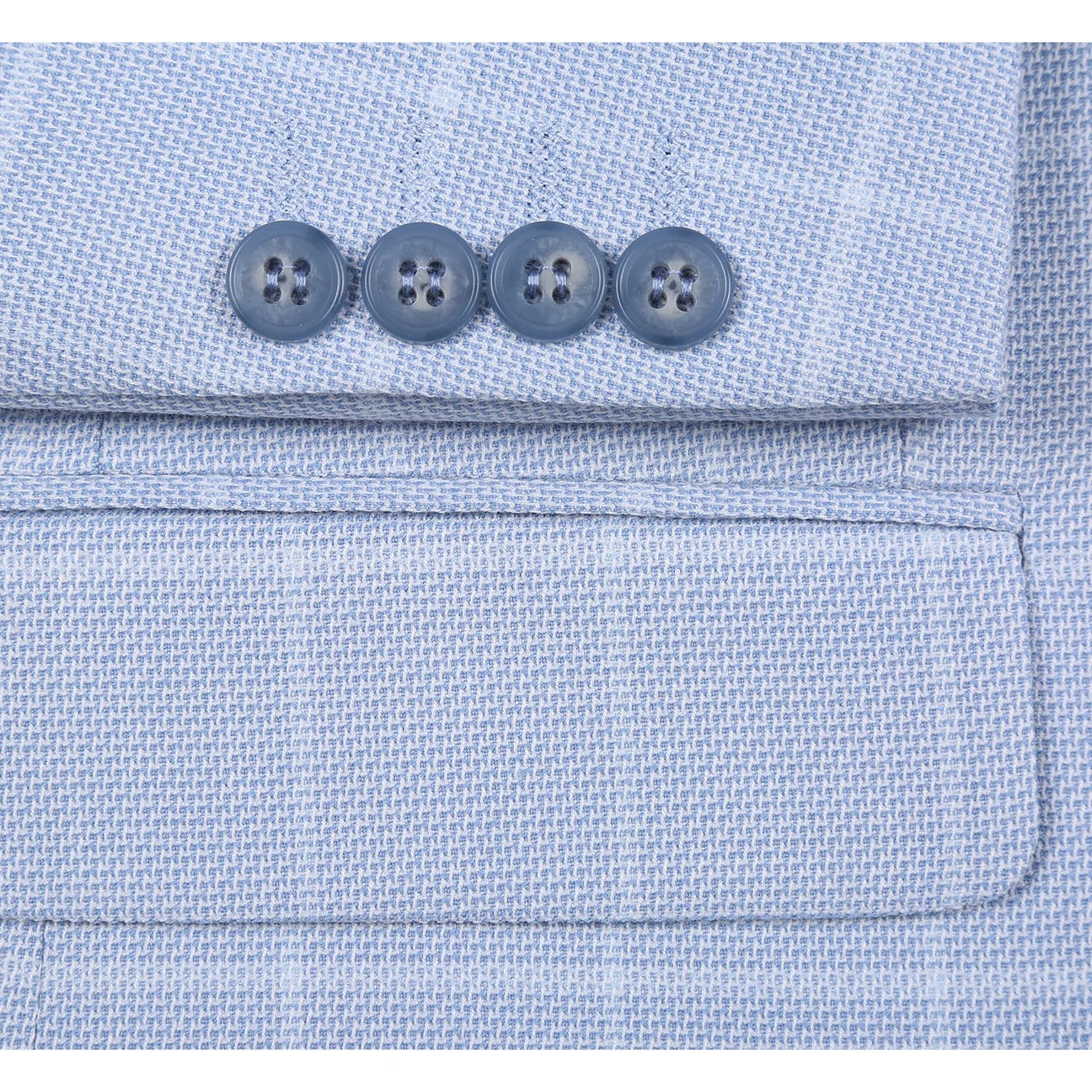 Renoir Light Blue Windowpane Classic Fit Sport Coat
