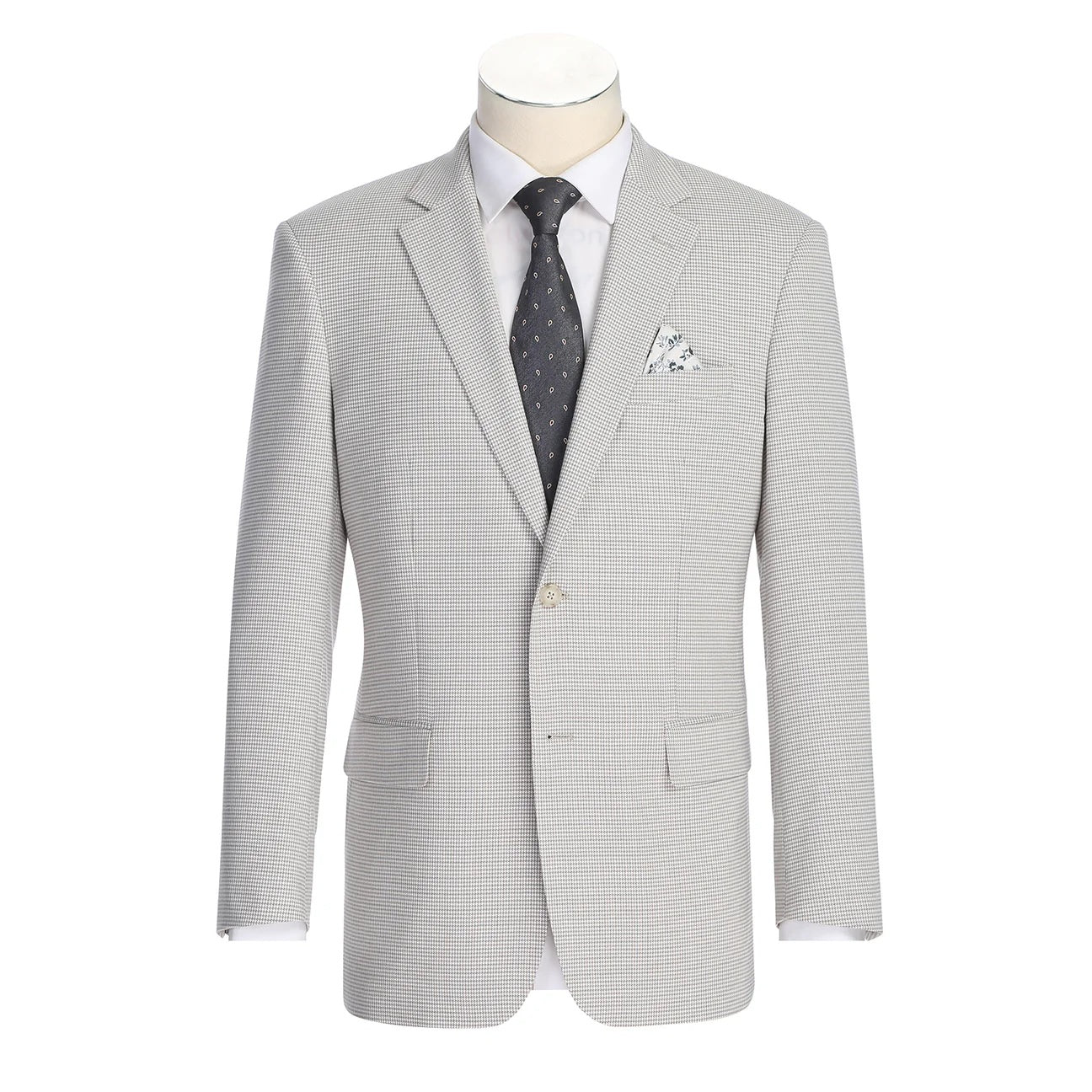Renoir Light Beige Check Classic Fit Sport Coat