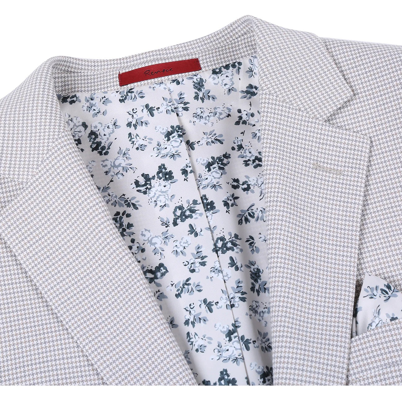Renoir Light Beige Check Classic Fit Sport Coat