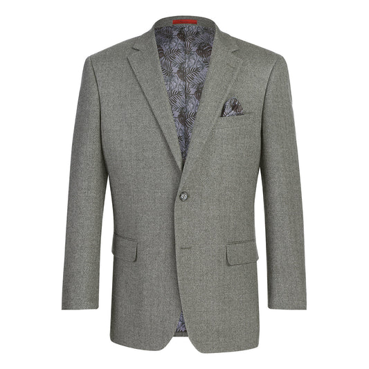 Renoir Gray Herringbone Classic Fit Sport Coat