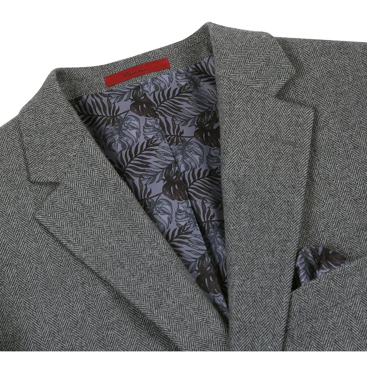 Renoir Gray Herringbone Classic Fit Sport Coat
