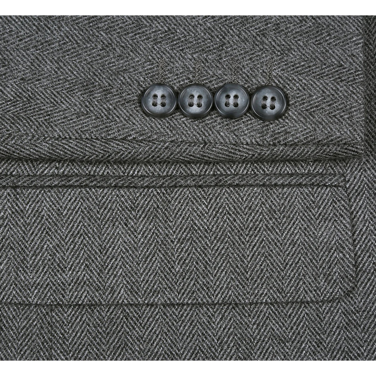 Renoir Gray Herringbone Classic Fit Sport Coat