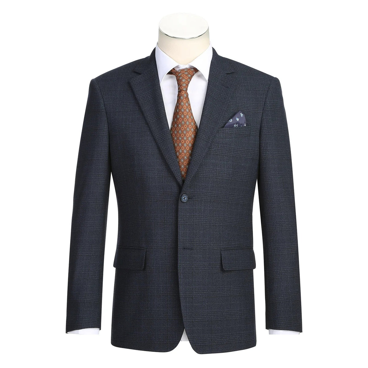 Renoir Navy Plaid Slim Fit Sport Coat