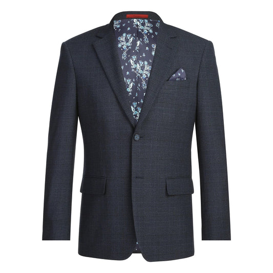 Renoir Navy Plaid Slim Fit Sport Coat