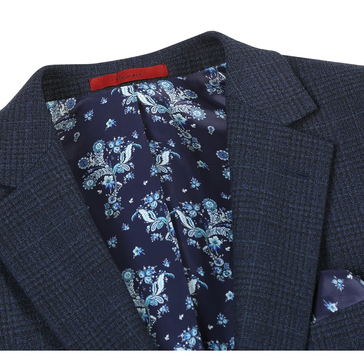 Renoir Navy Plaid Slim Fit Sport Coat