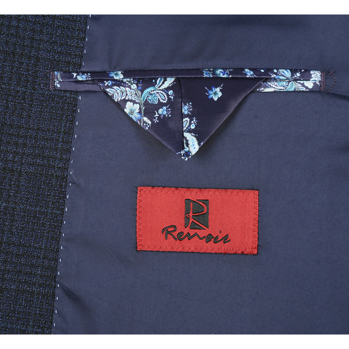 Renoir Navy Plaid Slim Fit Sport Coat