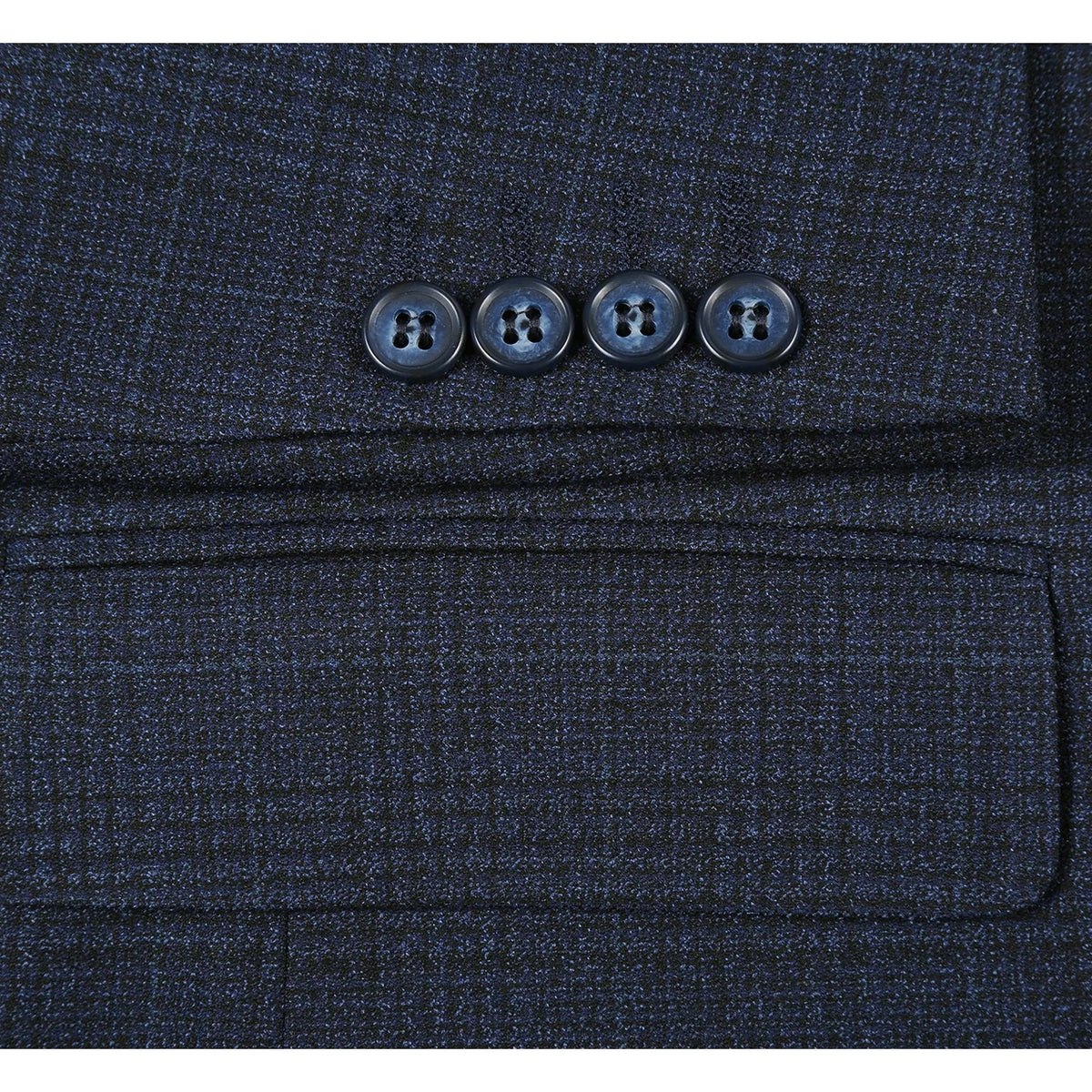 Renoir Navy Plaid Slim Fit Sport Coat