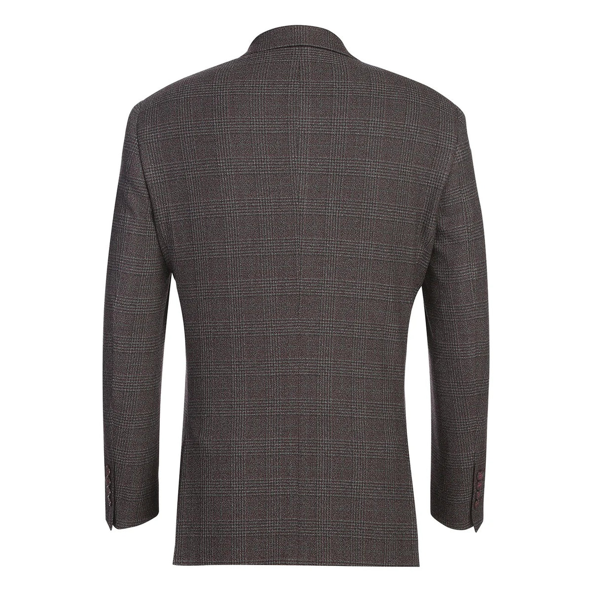 Renoir Red Brown Plaid Slim Fit Sport Coat