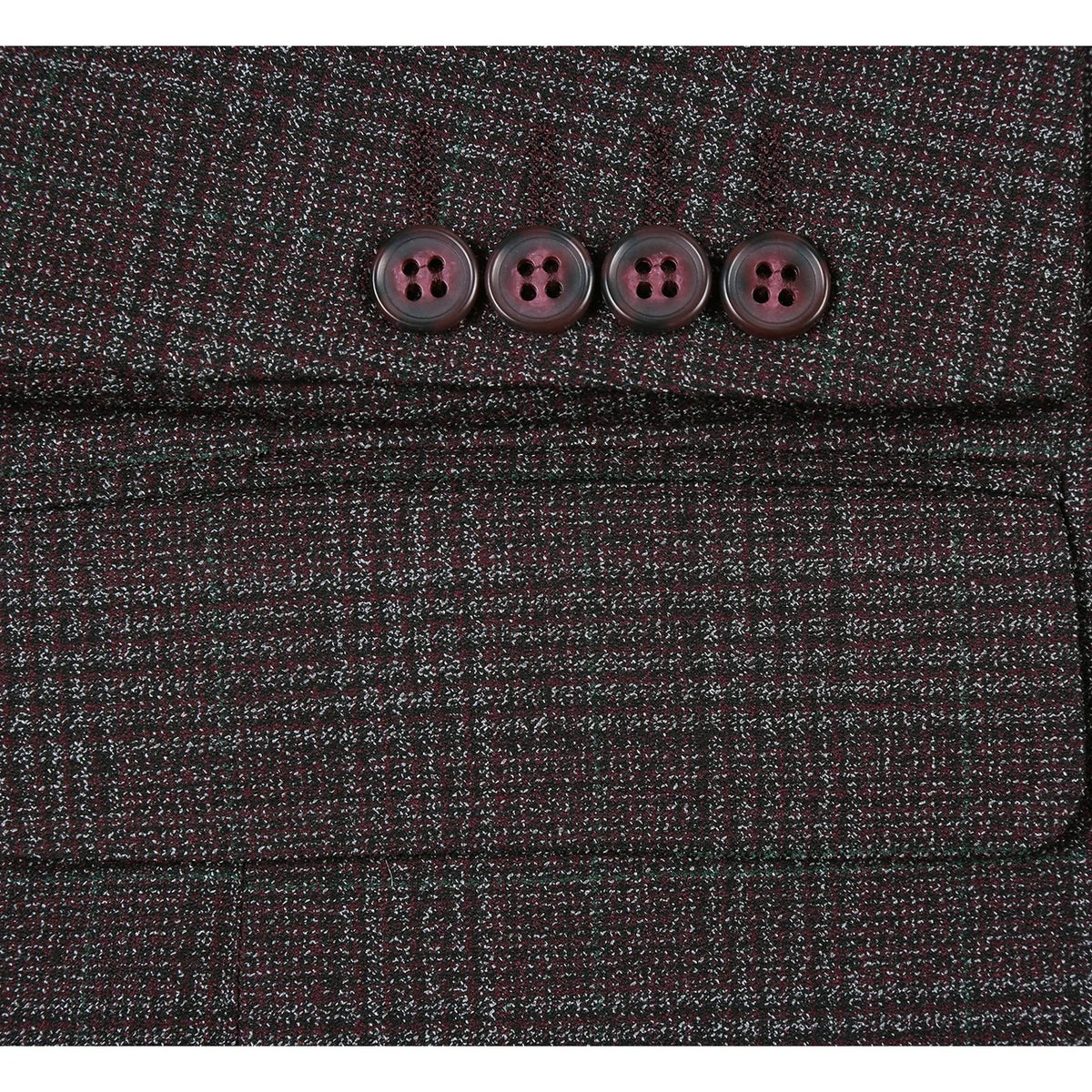 Renoir Red Brown Plaid Slim Fit Sport Coat