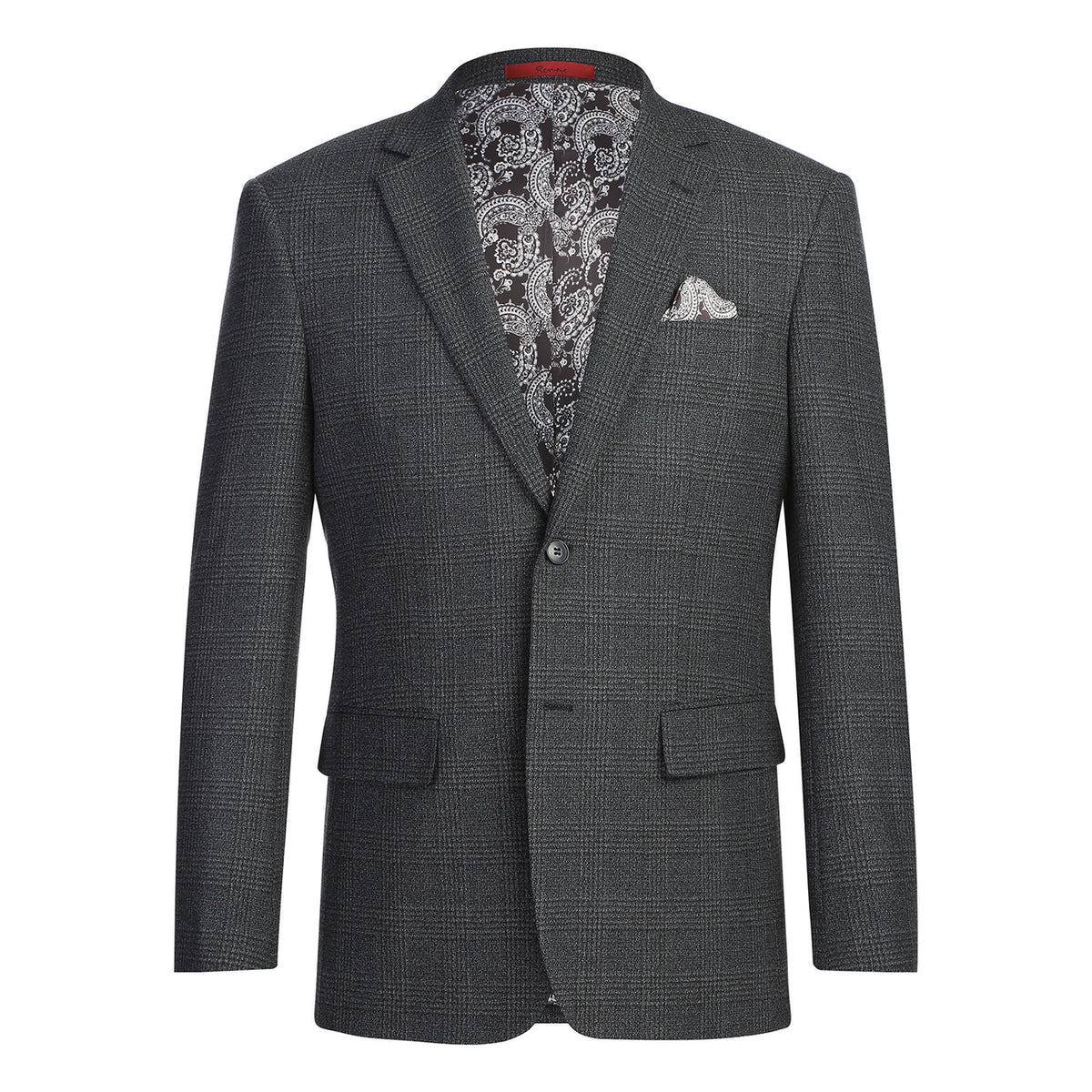 Renoir Charcoal Plaid Slim Fit Sport Coat