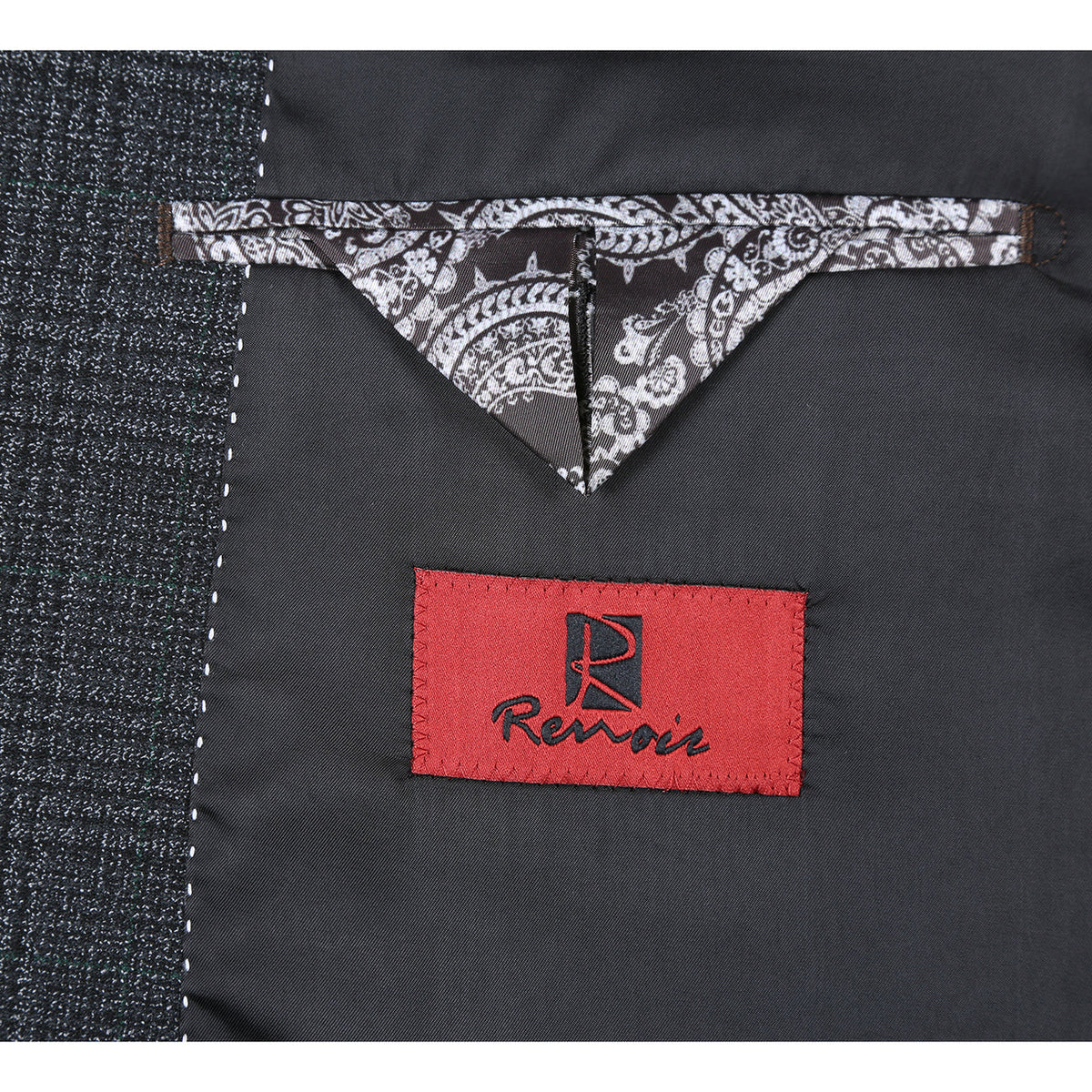Renoir Charcoal Plaid Slim Fit Sport Coat