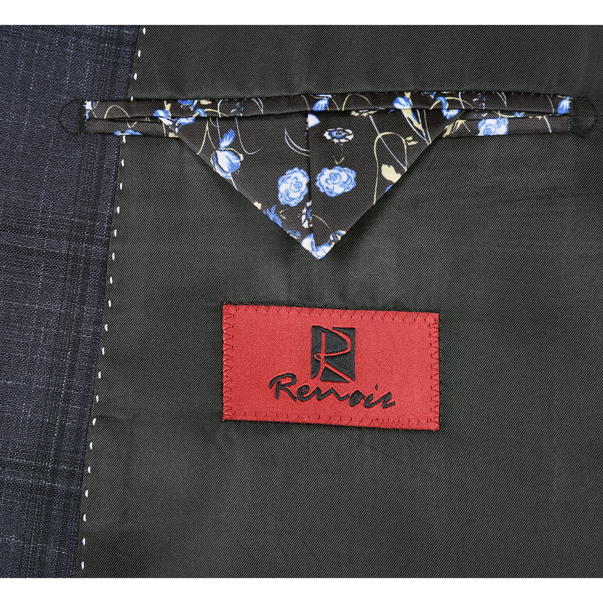 Renoir Pearl Grey Windowpane Slim Fit Sport Coat