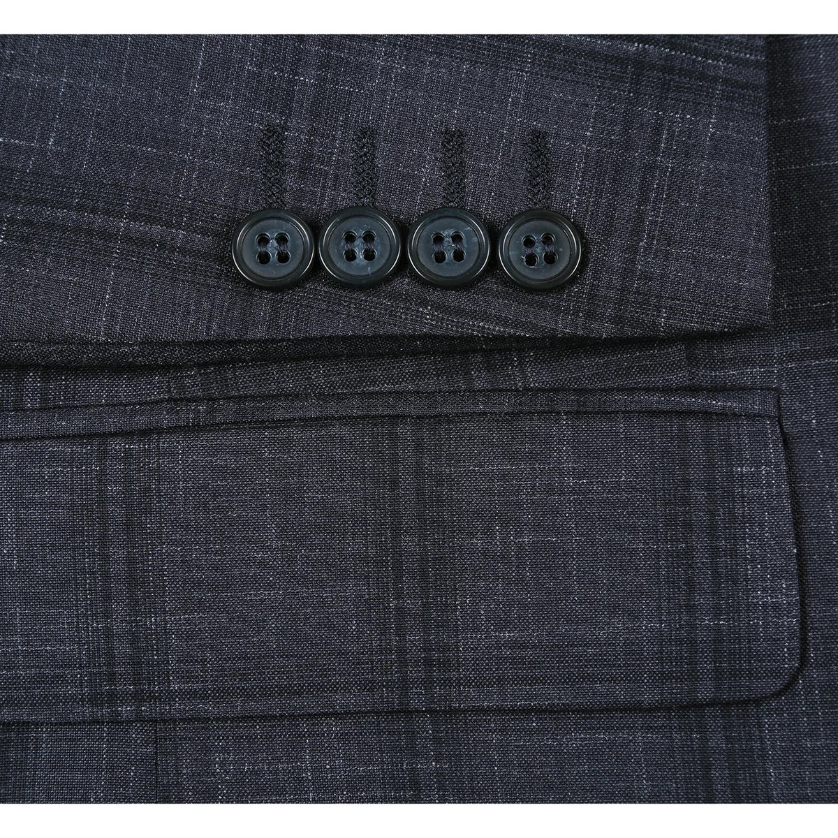 Renoir Pearl Grey Windowpane Slim Fit Sport Coat