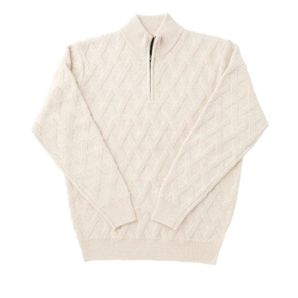 FX Fusion Textured Basket Weave 1/4 Zip Sweater
