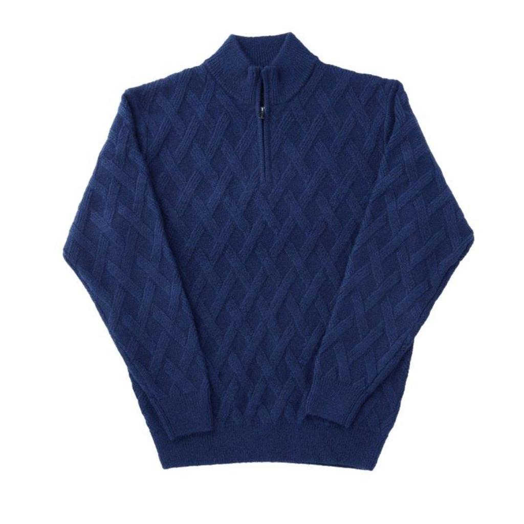 FX Fusion Textured Basket Weave 1/4 Zip Sweater