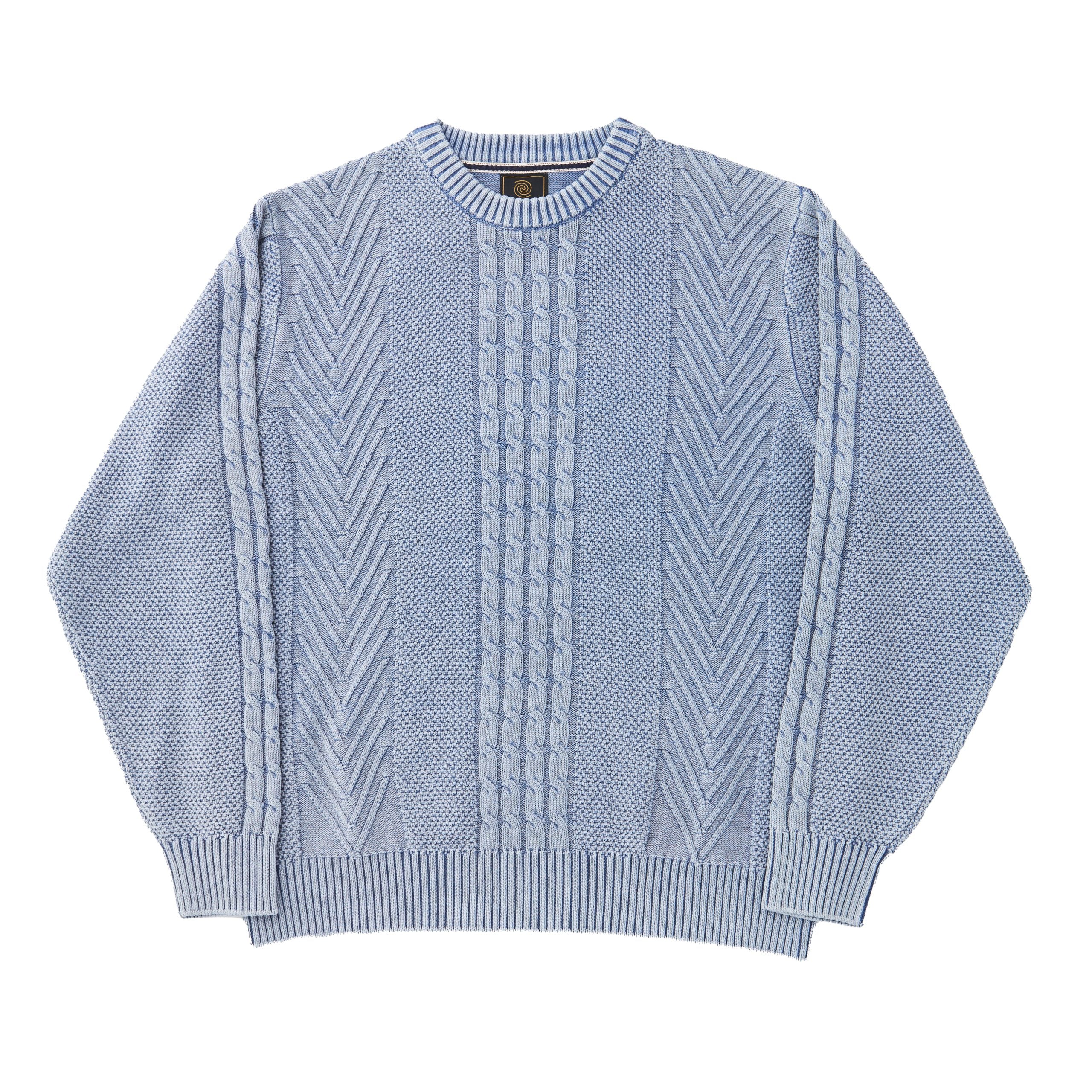 FX Fusion Sandwashed Textured Cable Herringbone Crew Neck Sweater – Dick Anthony