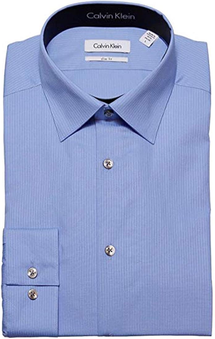 Calvin Klein Slim Fit Non-Iron Tonal Stripe Dress Shirt