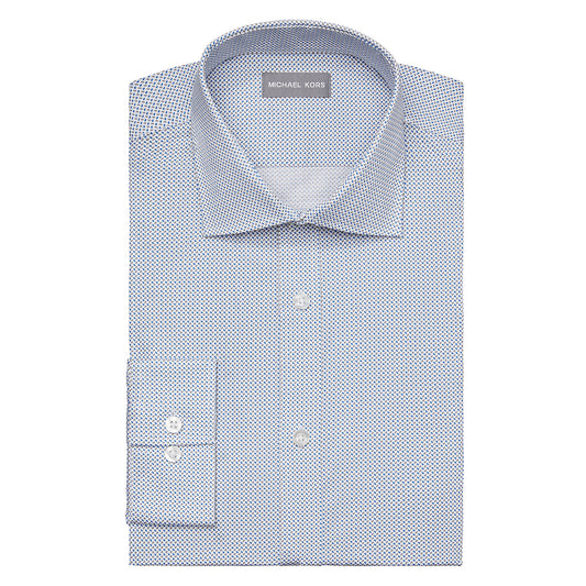 michael kors fine gauge knit dress shirt NWT Michael Kors Fine Gauge Knit Dress Shirt Mens 2XL Blue Untucked Slim Fit