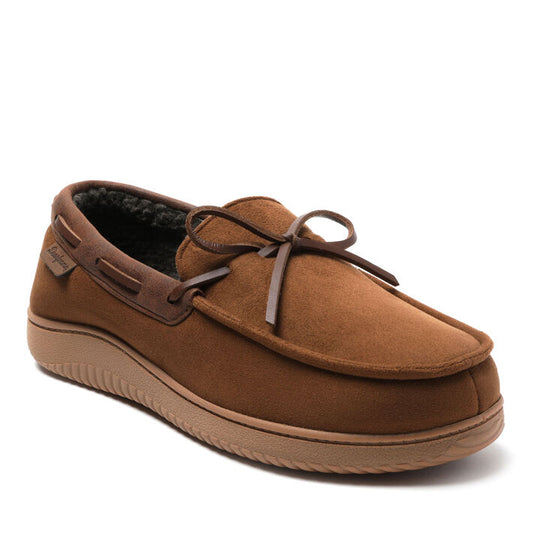 Dearfoams Pierce Microsuede Moccasin With Tie
