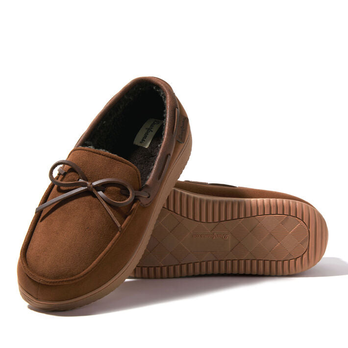 Dearfoams Pierce Microsuede Moccasin With Tie