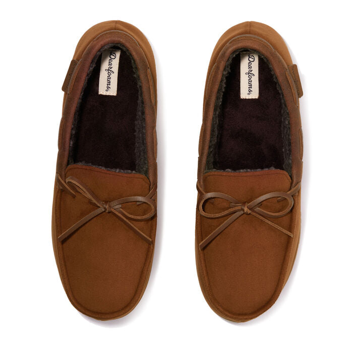 Dearfoams Pierce Microsuede Moccasin With Tie