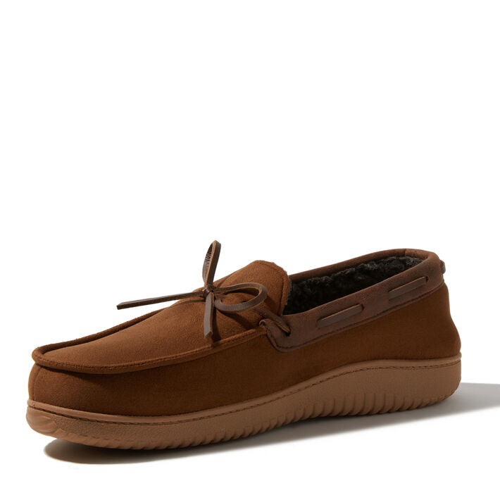 Dearfoams Pierce Microsuede Moccasin With Tie