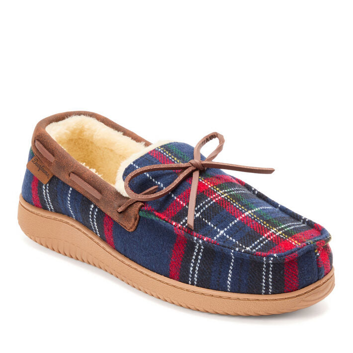 Dearfoams Pierce Microsuede Moccasin With Tie