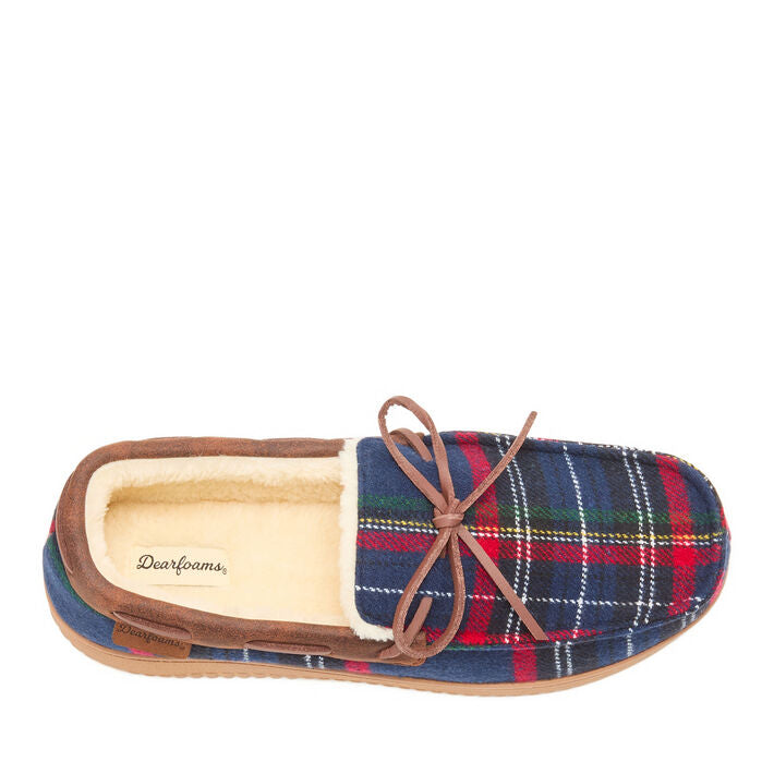 Dearfoams Pierce Microsuede Moccasin With Tie