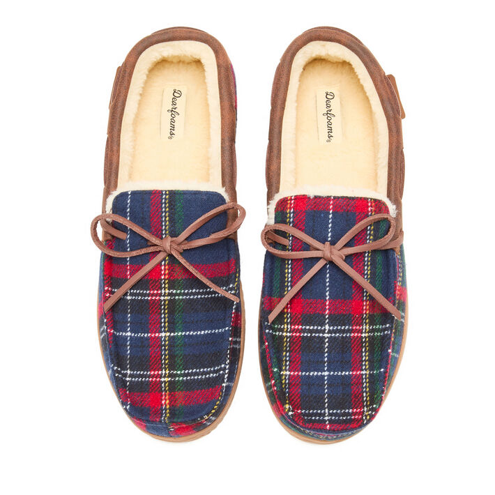Dearfoams Pierce Microsuede Moccasin With Tie