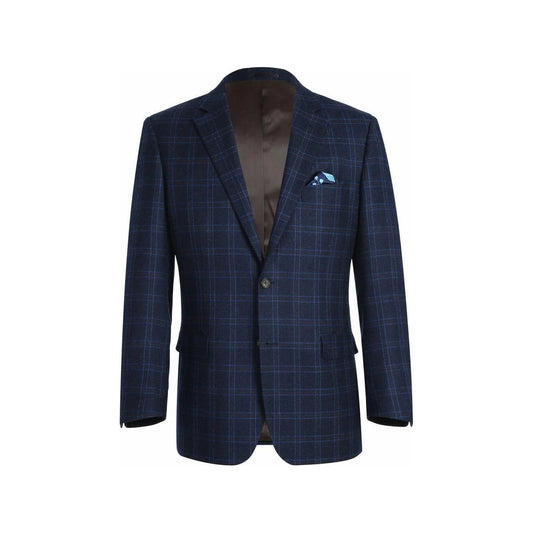 Renoir Navy Windowpane Classic Fit Sport Coat