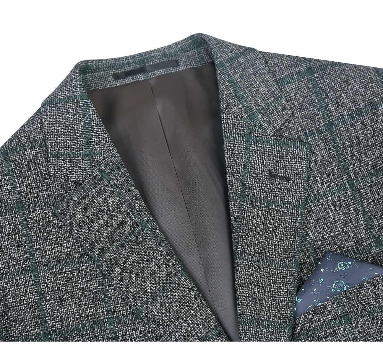 Renoir Grey Windowpane Classic Fit Sport Coat