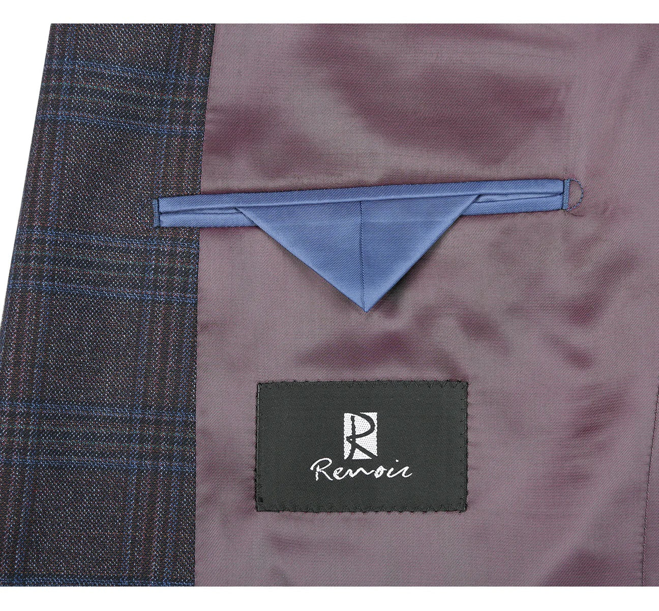 Renoir Burgundy Plaid Classic Fit Sport Coat