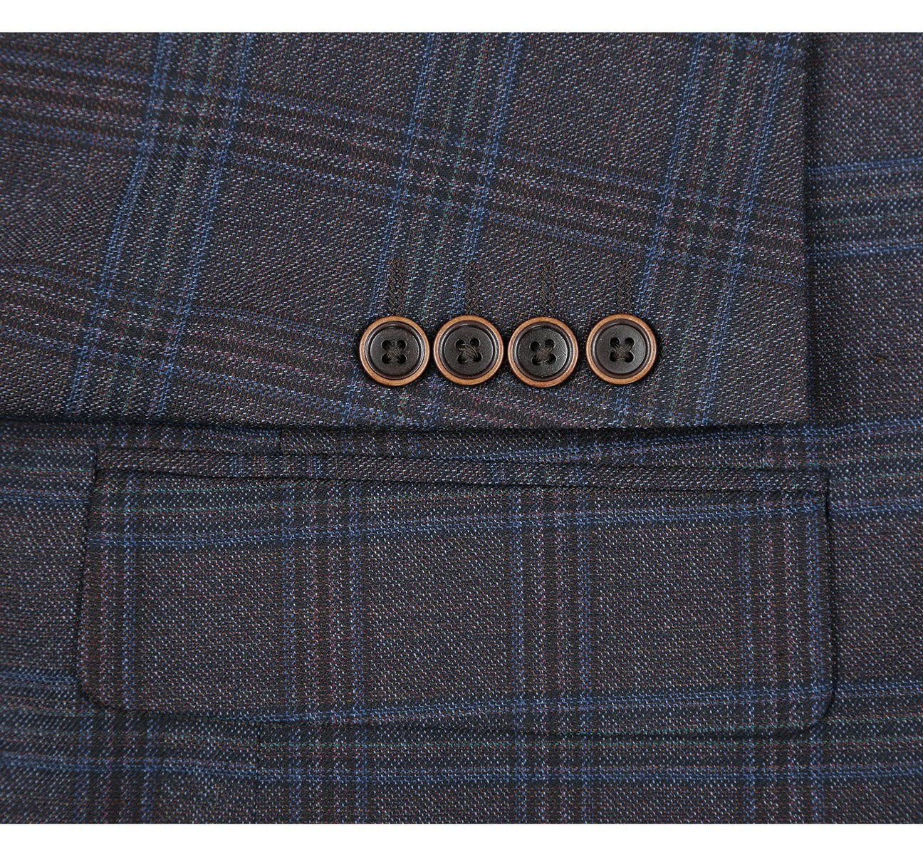 Renoir Burgundy Plaid Classic Fit Sport Coat