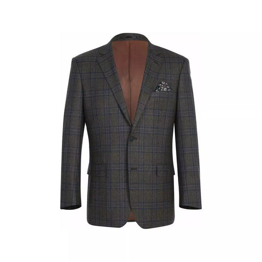 Renoir Brown Plaid Classic Fit Sport Coat