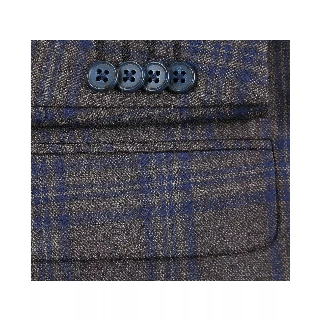 Renoir Brown Plaid Classic Fit Sport Coat