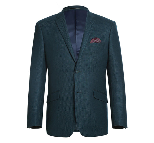 Renoir Teal Birdseye Slim Fit Sport Coat