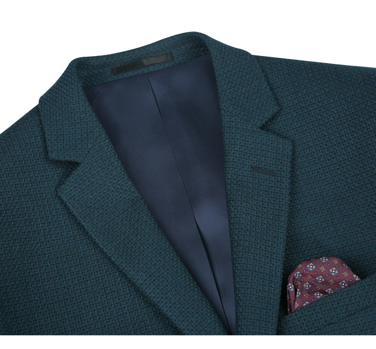 Renoir Teal Birdseye Slim Fit Sport Coat