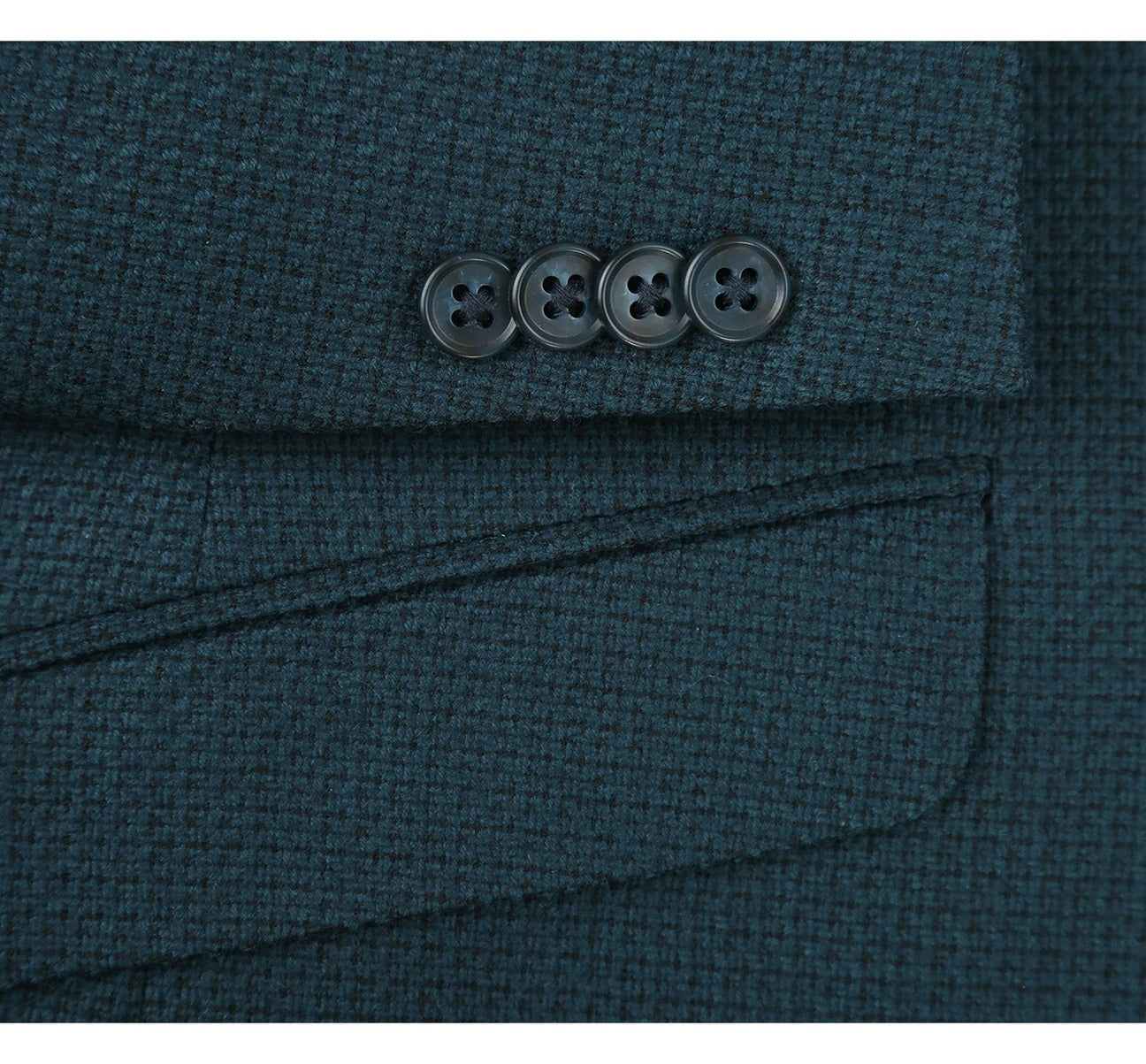 Renoir Teal Birdseye Slim Fit Sport Coat